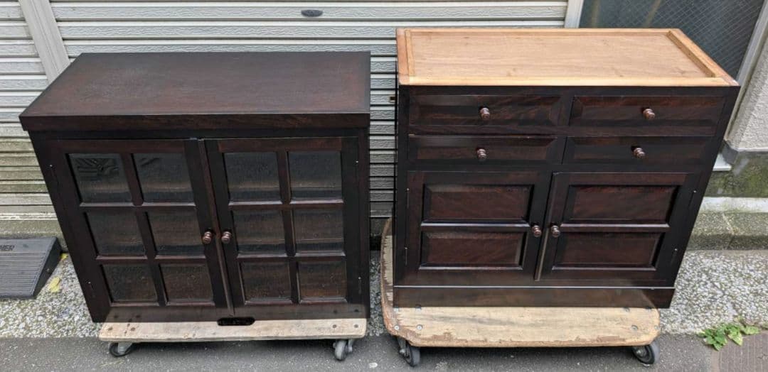 【松本民芸家具】高級ミズメザクラ【G-1型】食器棚・飾り棚・カップボード