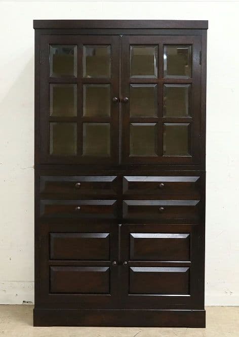 【松本民芸家具】高級ミズメザクラ【G-1型】食器棚・飾り棚・カップボード