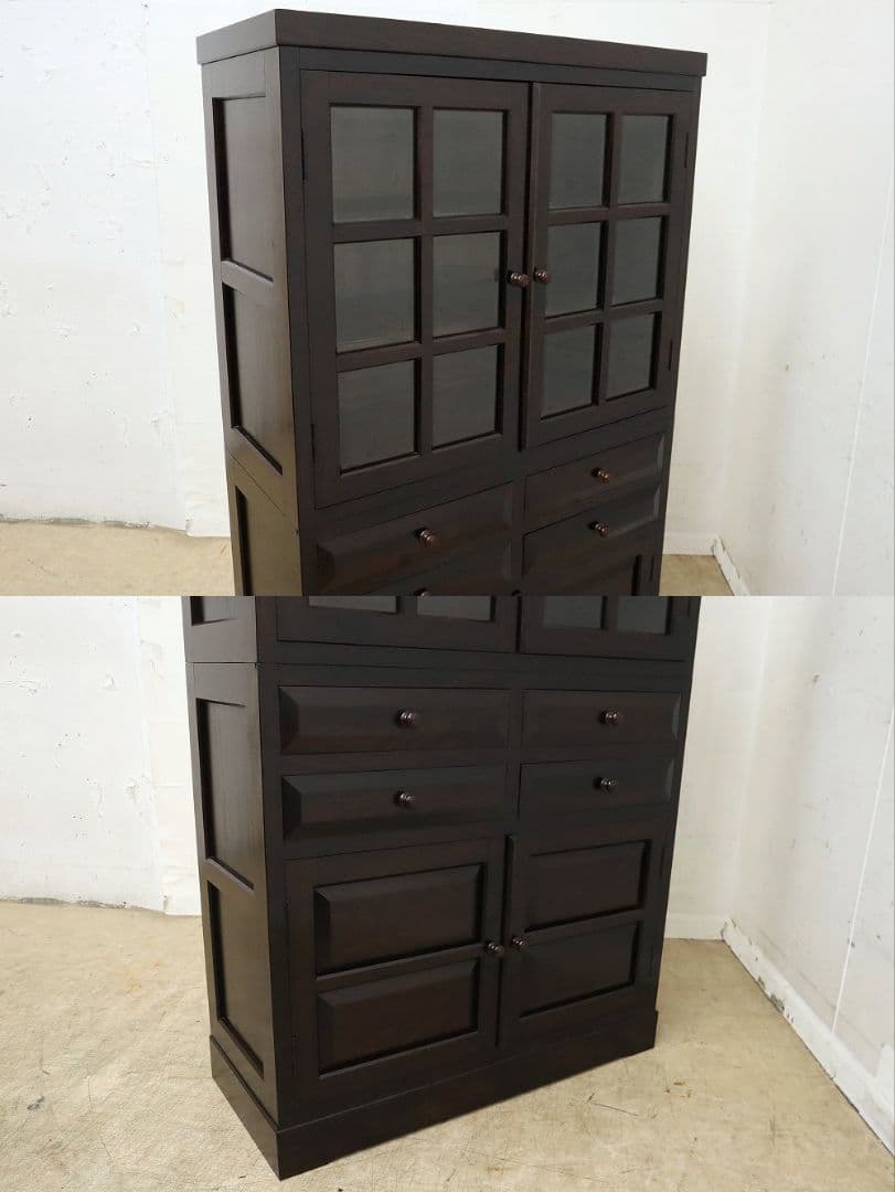 【松本民芸家具】高級ミズメザクラ【G-1型】食器棚・飾り棚・カップボード