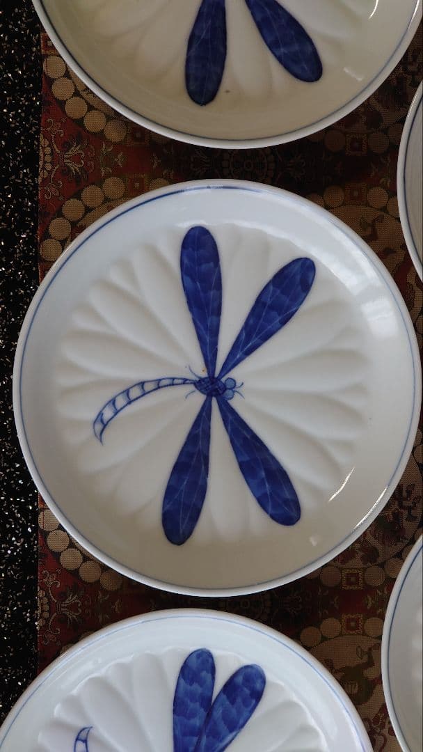 九谷須田菁華蜻蛉中皿５点