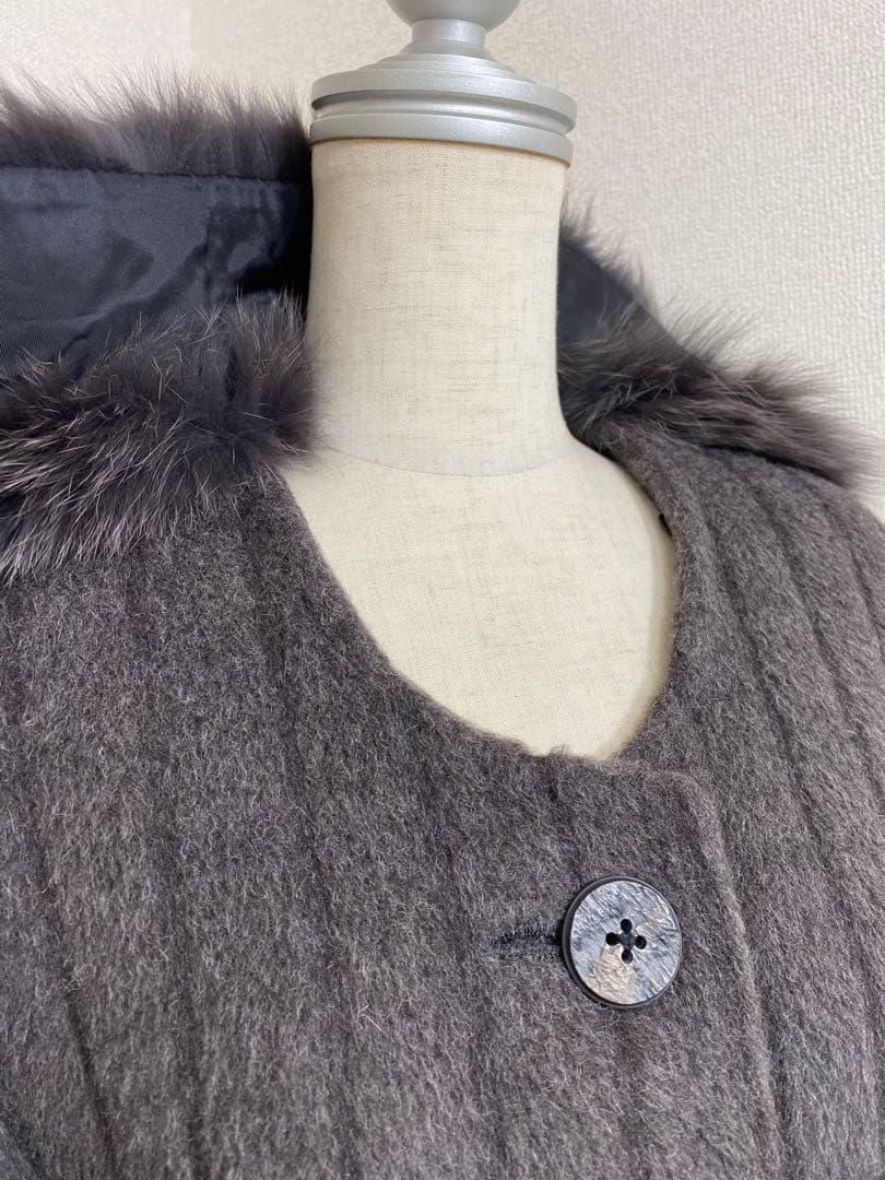 9081. 【極美品】Revillon フォックスファー 2way ロングコート