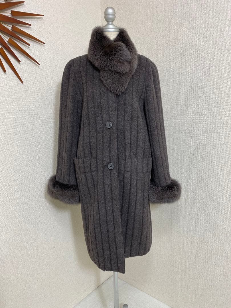 9081. 【極美品】Revillon フォックスファー 2way ロングコート