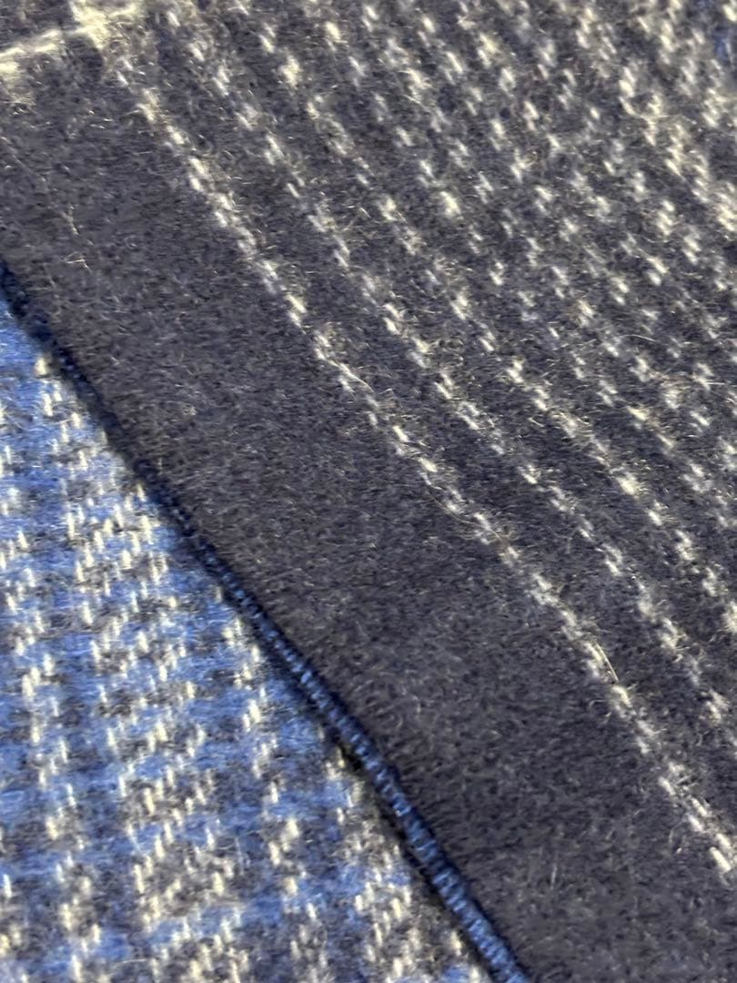 【新品未使用】 コムサメン カシミヤ100% オンブレーチェックマフラー 袋付き