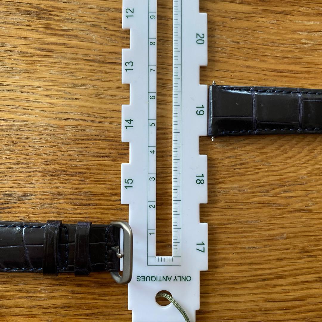 【美品】シンシアー 19mm クロコダイル オーダーメイド ベルト ネイビー