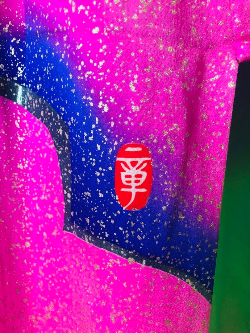 【豪華美品】引き振袖　お引きずり　衣装　婚礼　花嫁　ブルー　蝶々柄スパンコールド