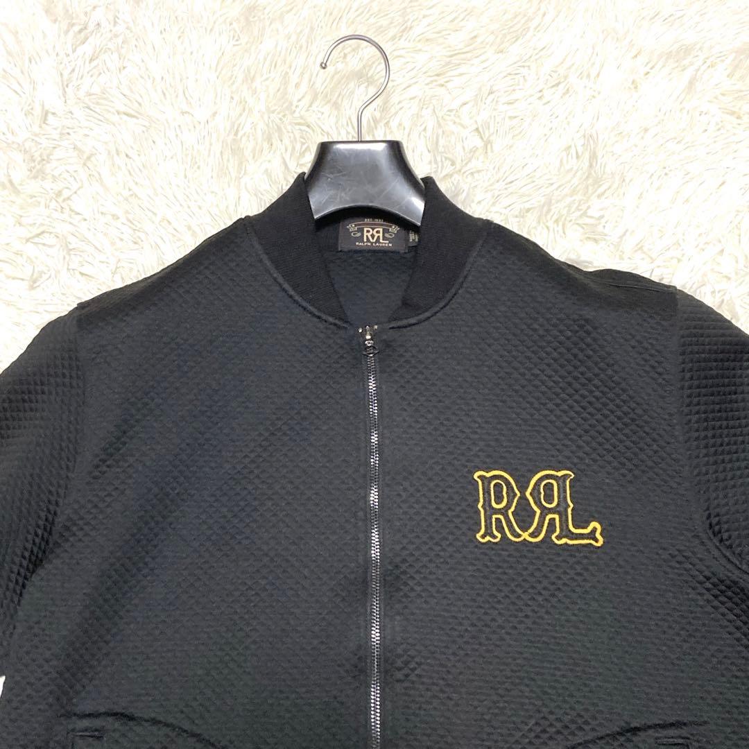 美品✨現行RRL ダブルアールエル　ロゴ　スタジャン　XL ジップジャケット　黒