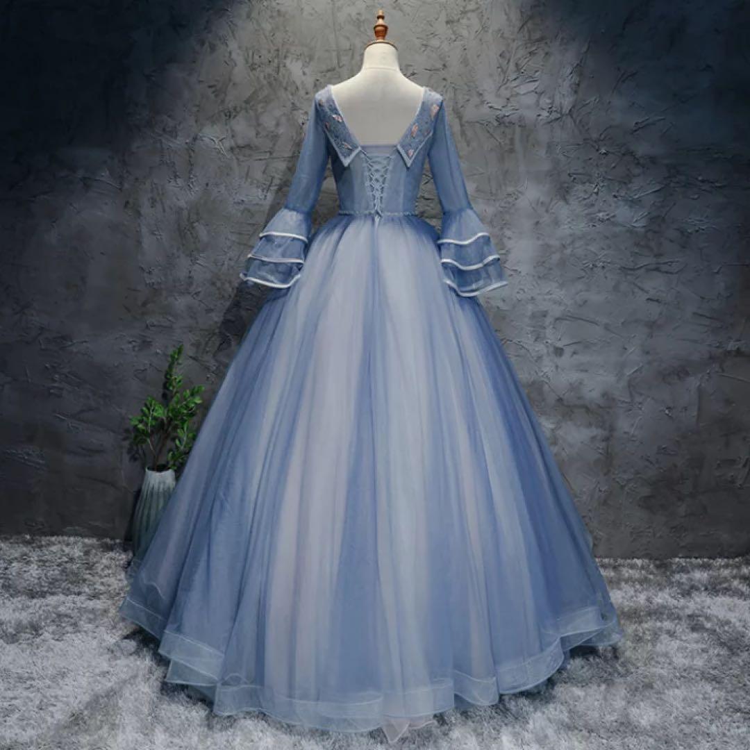 ★モネちゃん★ロングドレス 演奏会 長袖 袖付き ウエディングドレス