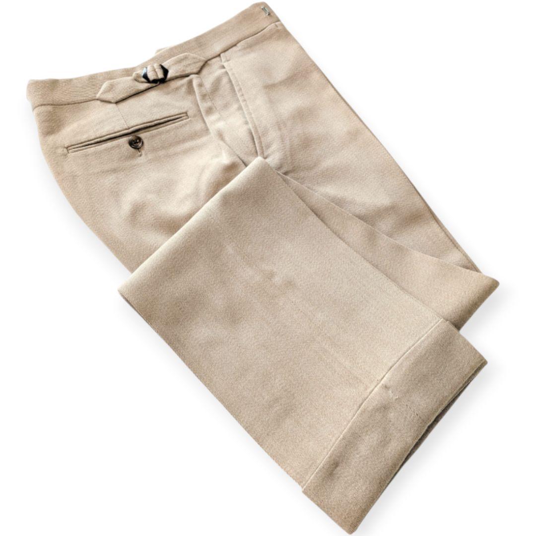 RALPH LAUREN PURPLE LABEL ベージュウールスラックス