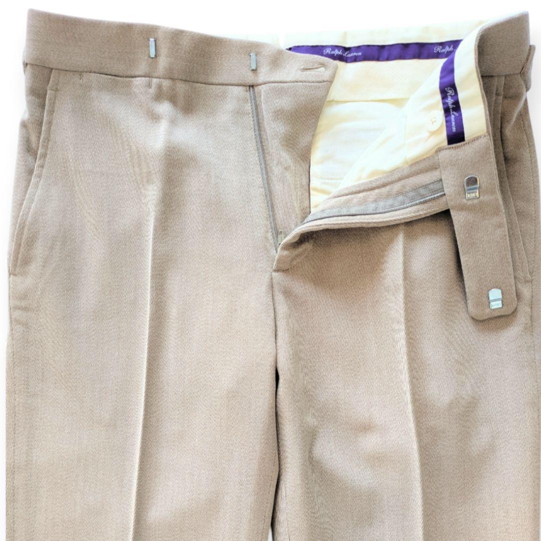 RALPH LAUREN PURPLE LABEL ベージュウールスラックス