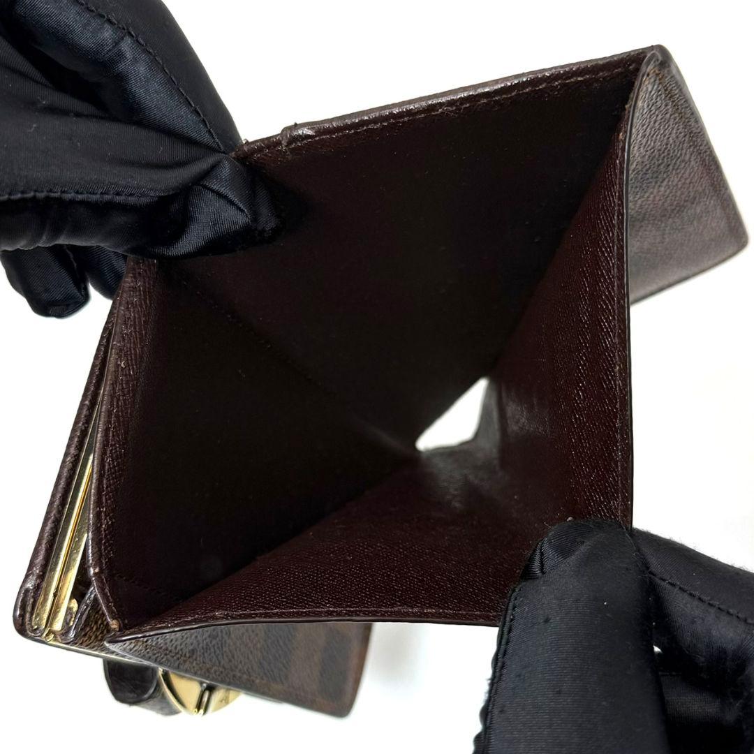 良品 ルイヴィトン ダミエ エベヌ ポルトモネ ビエ ヴィエノワ 財布 がま口