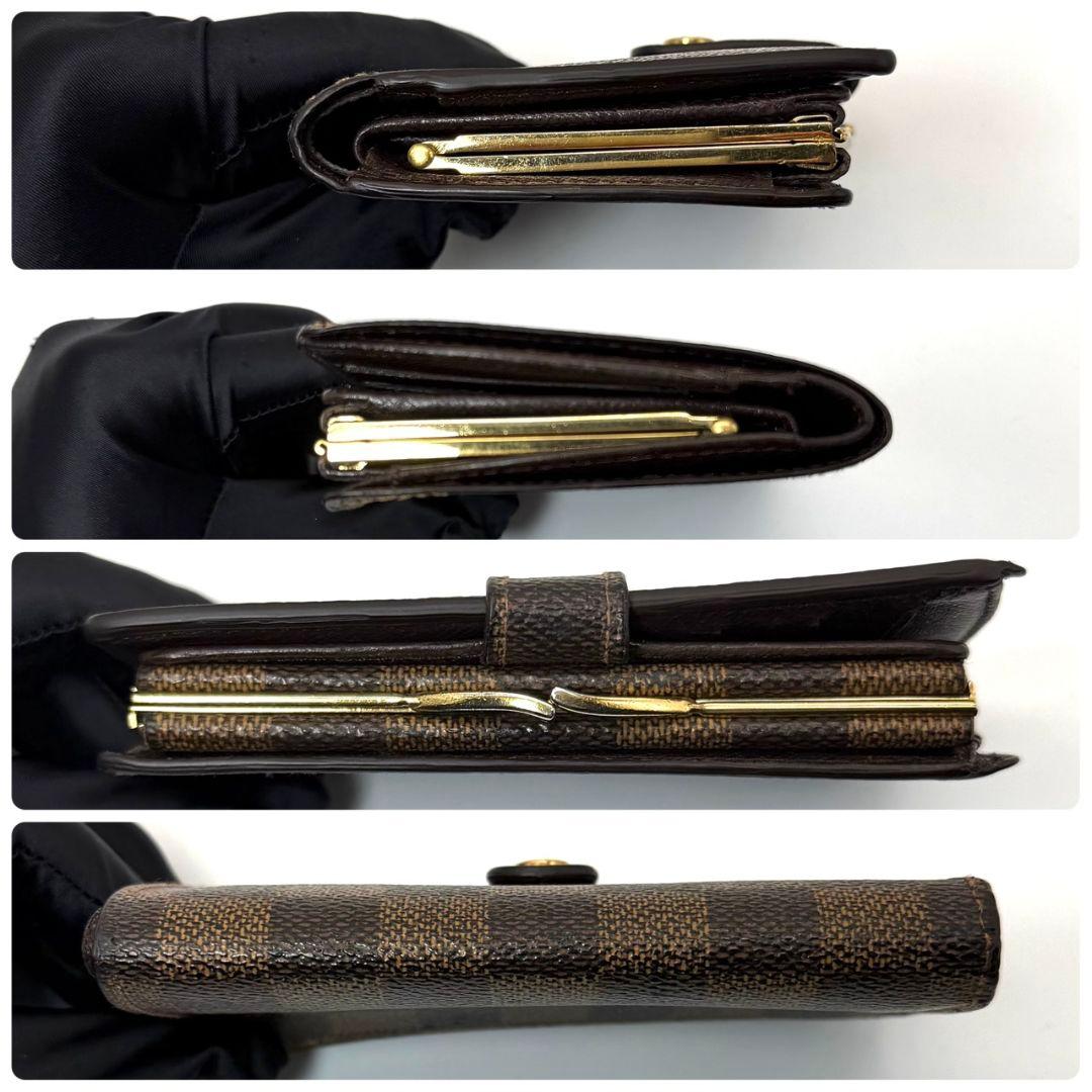 良品 ルイヴィトン ダミエ エベヌ ポルトモネ ビエ ヴィエノワ 財布 がま口