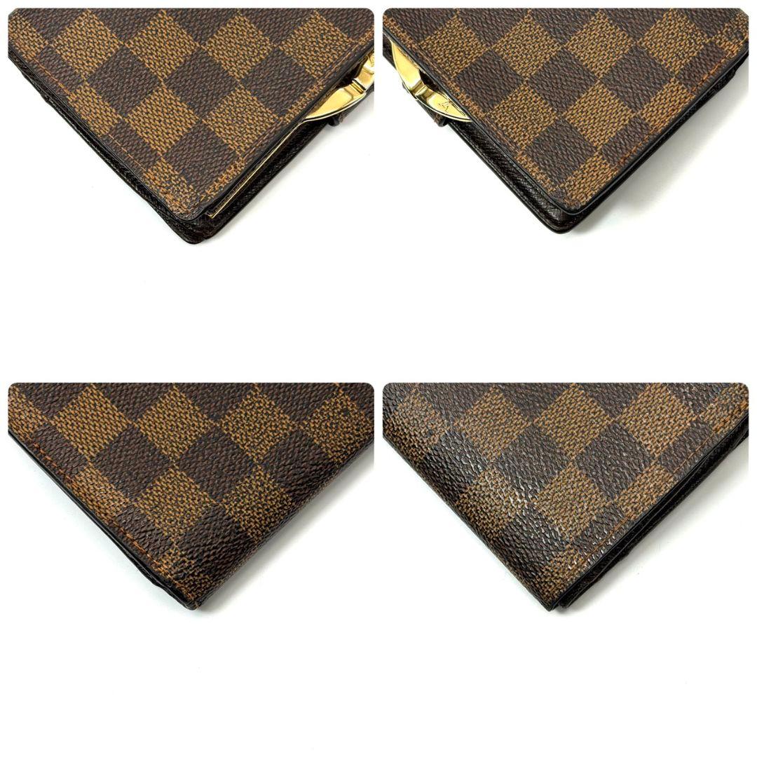 良品 ルイヴィトン ダミエ エベヌ ポルトモネ ビエ ヴィエノワ 財布 がま口