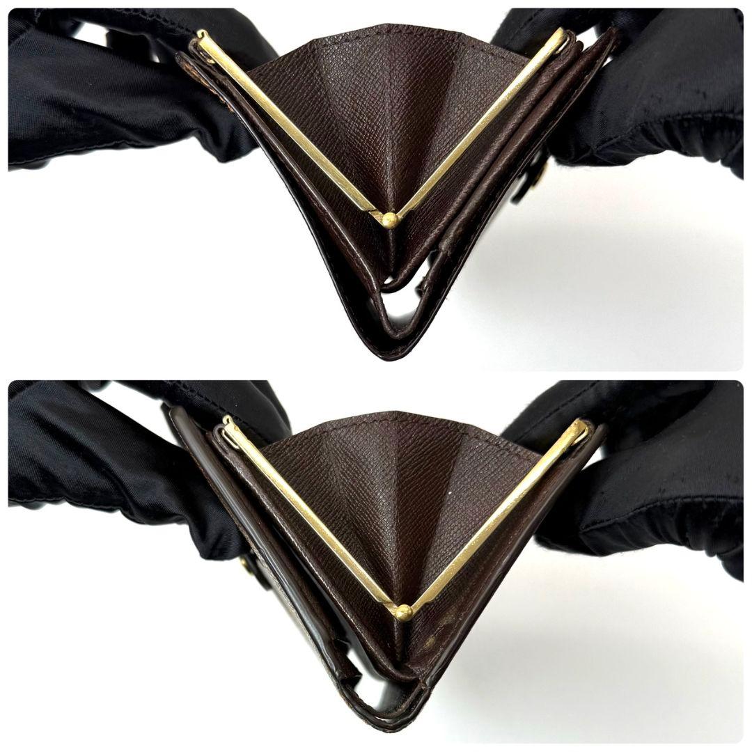 良品 ルイヴィトン ダミエ エベヌ ポルトモネ ビエ ヴィエノワ 財布 がま口