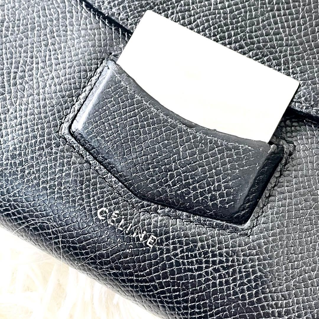 CELINEセリーヌ トロッター フラップマルチファクション カーフ 黒 長財布