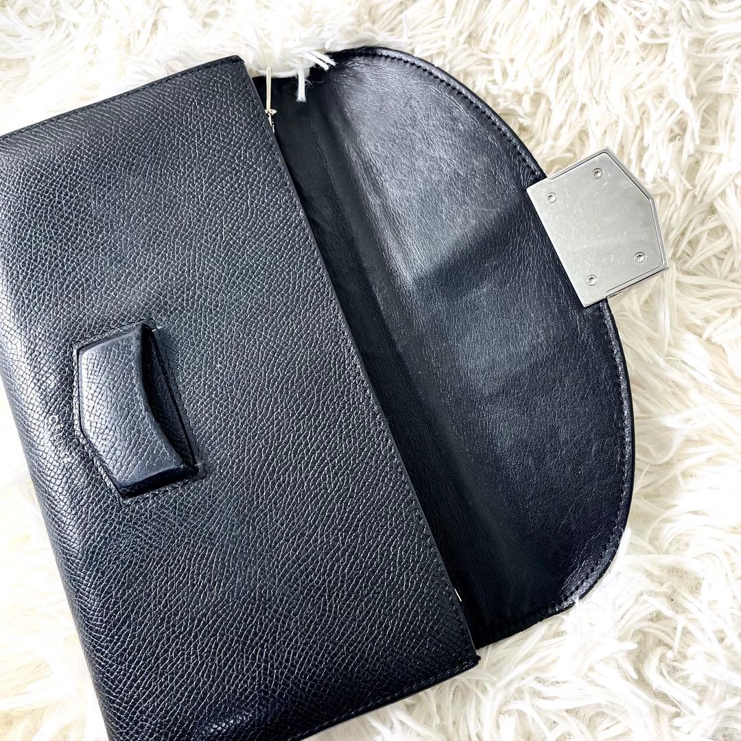 CELINEセリーヌ トロッター フラップマルチファクション カーフ 黒 長財布