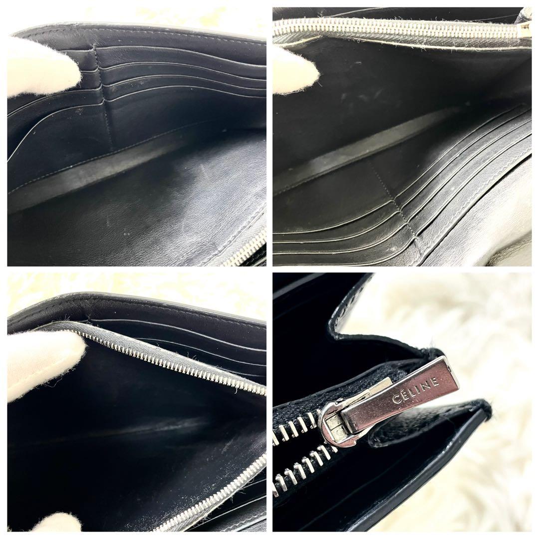 CELINEセリーヌ トロッター フラップマルチファクション カーフ 黒 長財布