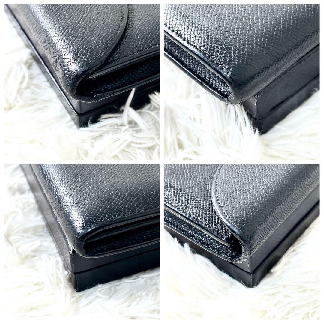 CELINEセリーヌ トロッター フラップマルチファクション カーフ 黒 長財布