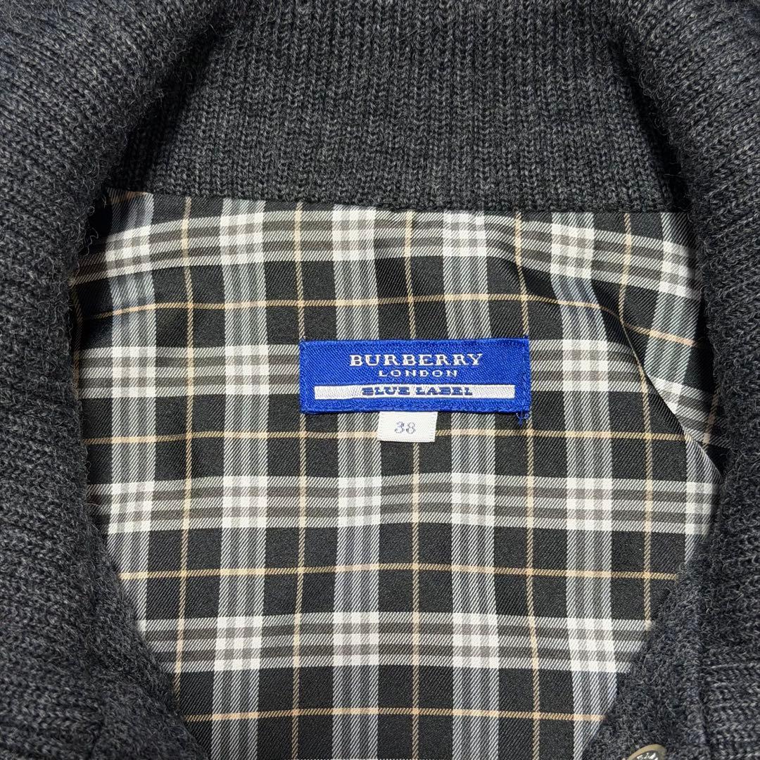 BURBERRY BLUE LABEL フード付き スタジャンニット 38