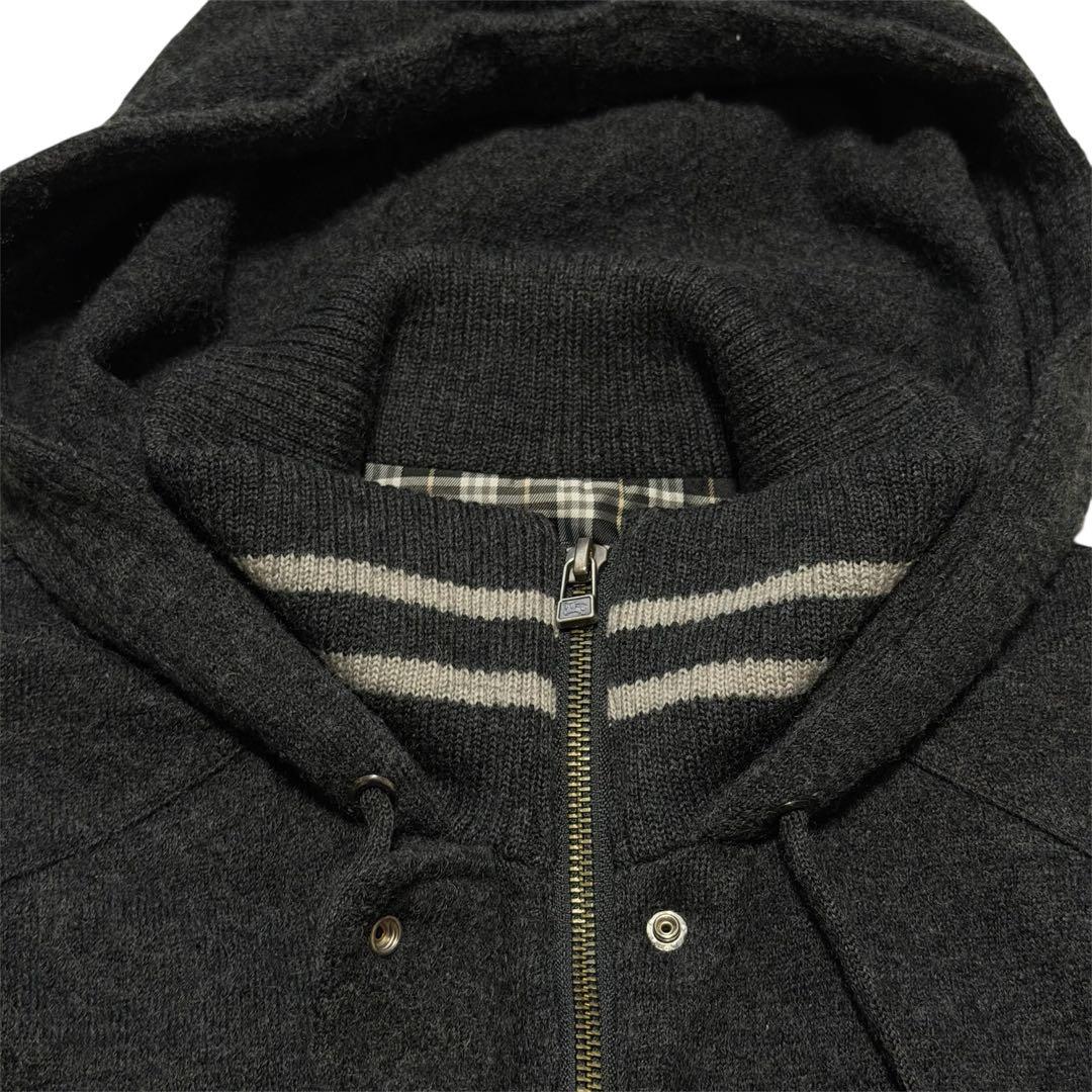 BURBERRY BLUE LABEL フード付き スタジャンニット 38