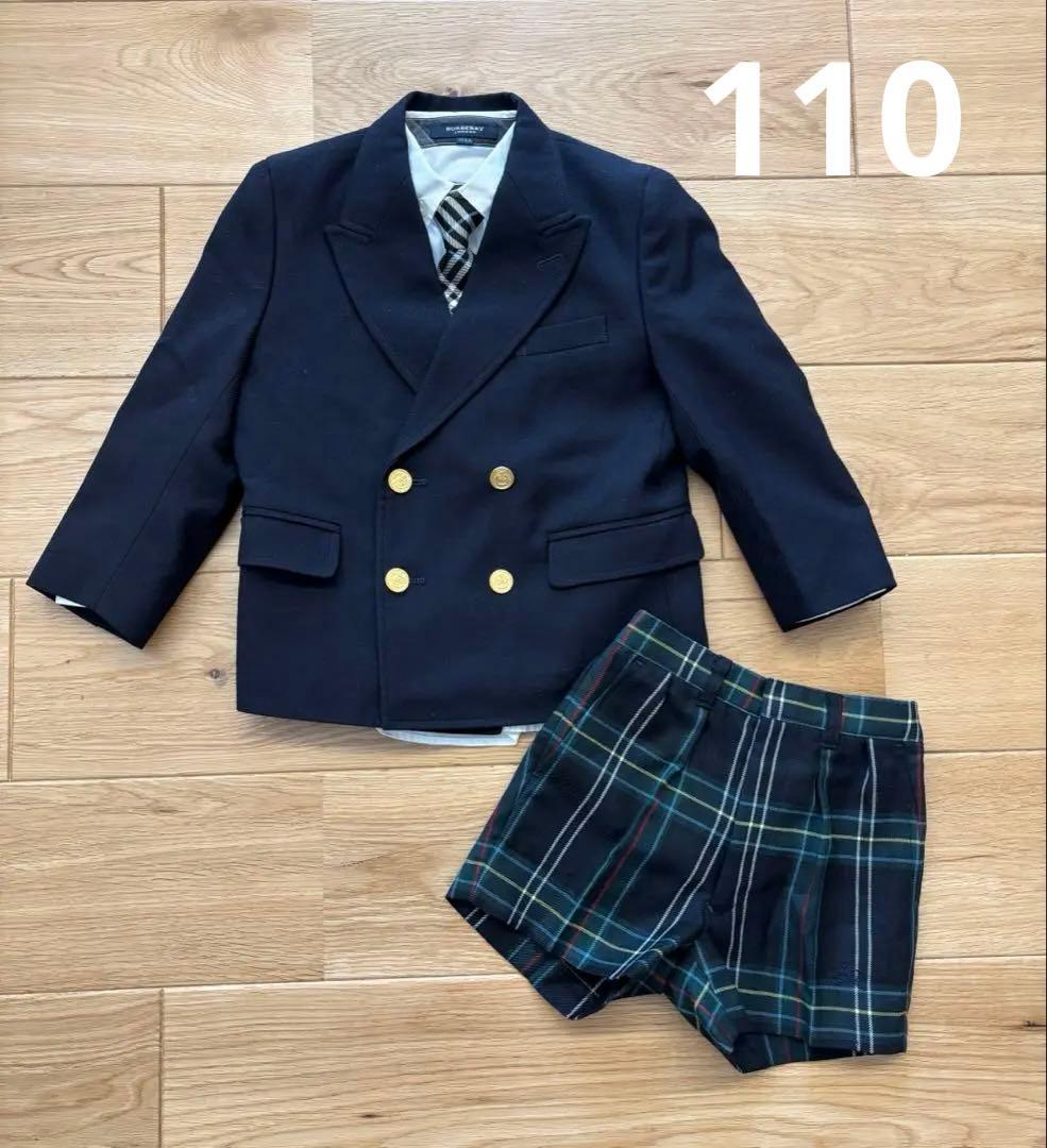 美品　バーバリーセレモニースーツセット　110 金ボタン