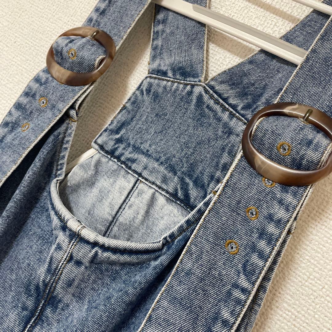 デニム サロペット バッククロスストラップ room306 ジャンパースカート