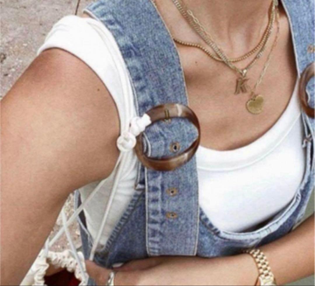 デニム サロペット バッククロスストラップ room306 ジャンパースカート