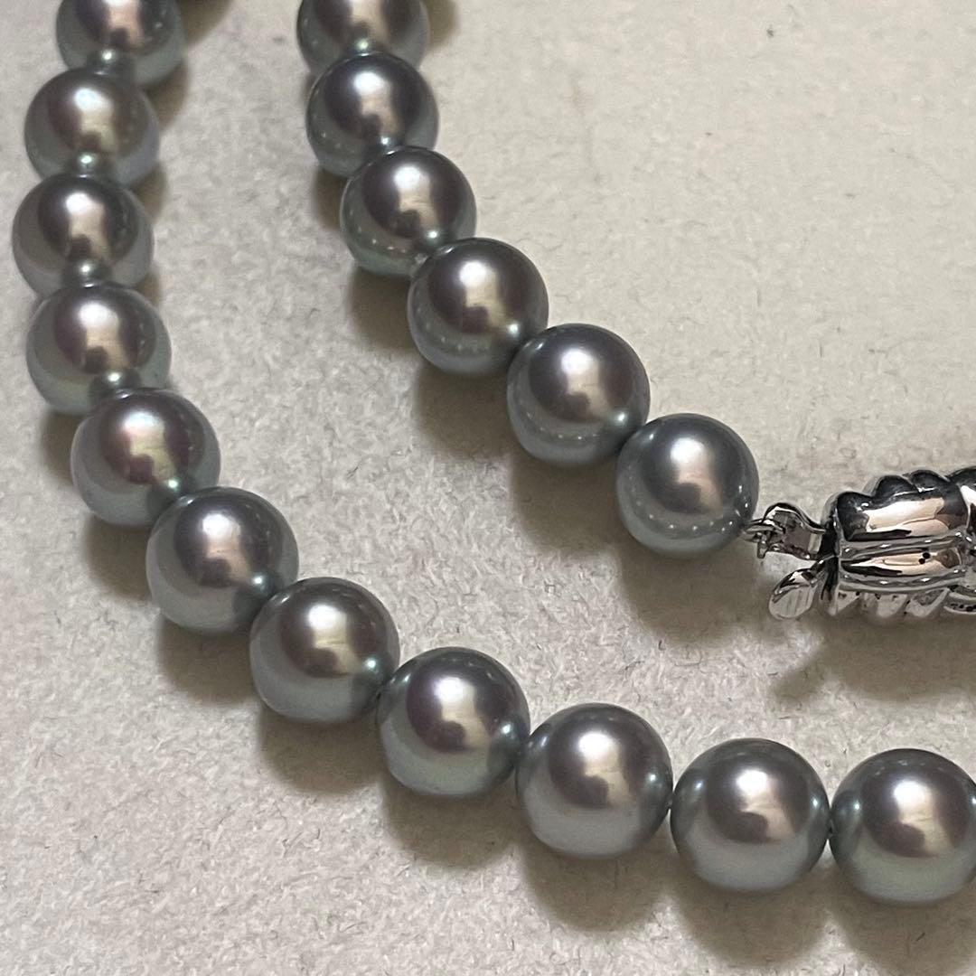 【POLA✨大珠】あこや真珠 ネックレス 7.5-8.0 パール ポーラ グレー