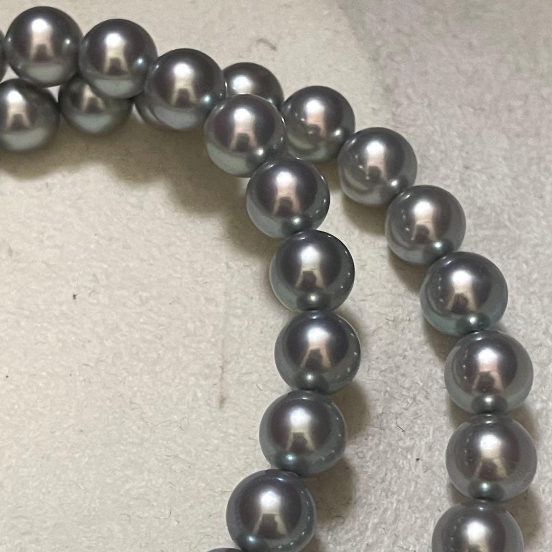 【POLA✨大珠】あこや真珠 ネックレス 7.5-8.0 パール ポーラ グレー