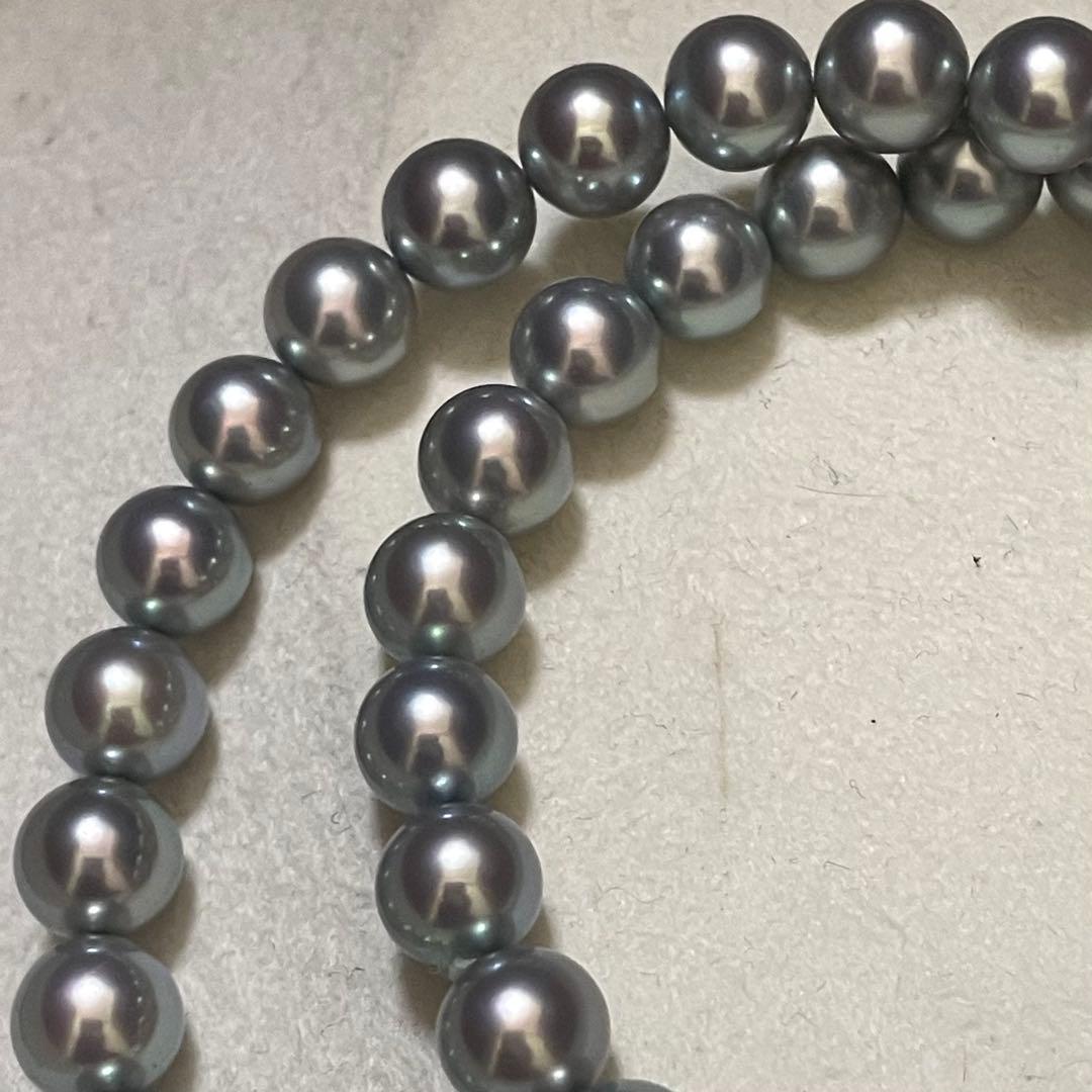 【POLA✨大珠】あこや真珠 ネックレス 7.5-8.0 パール ポーラ グレー