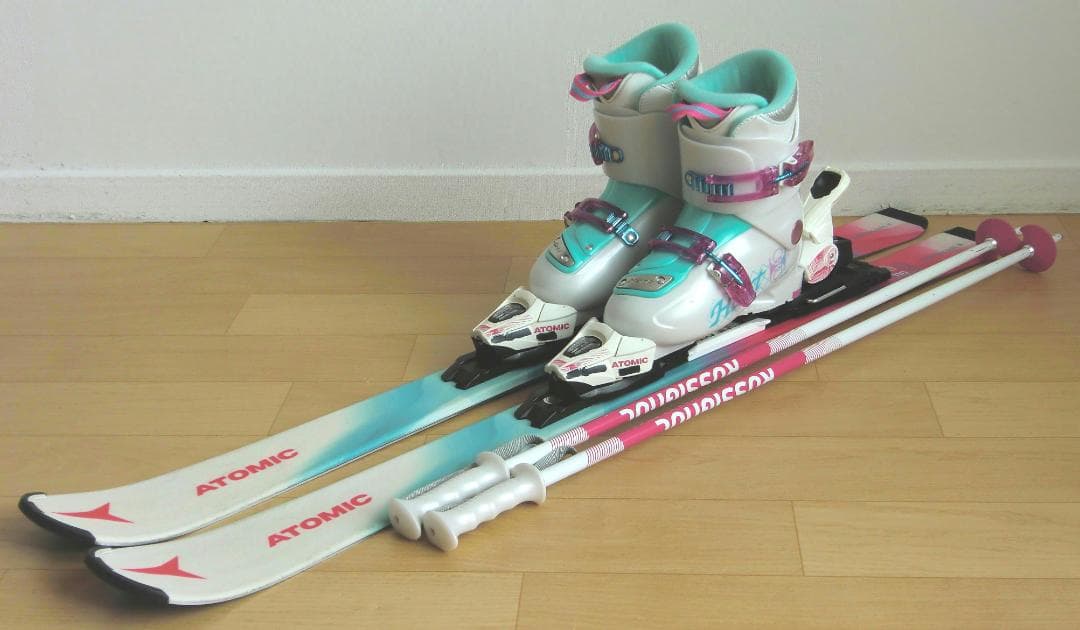 ■■送料無料■ATOMIC■子供用スキーセット■110/21■WAX■女の子■■