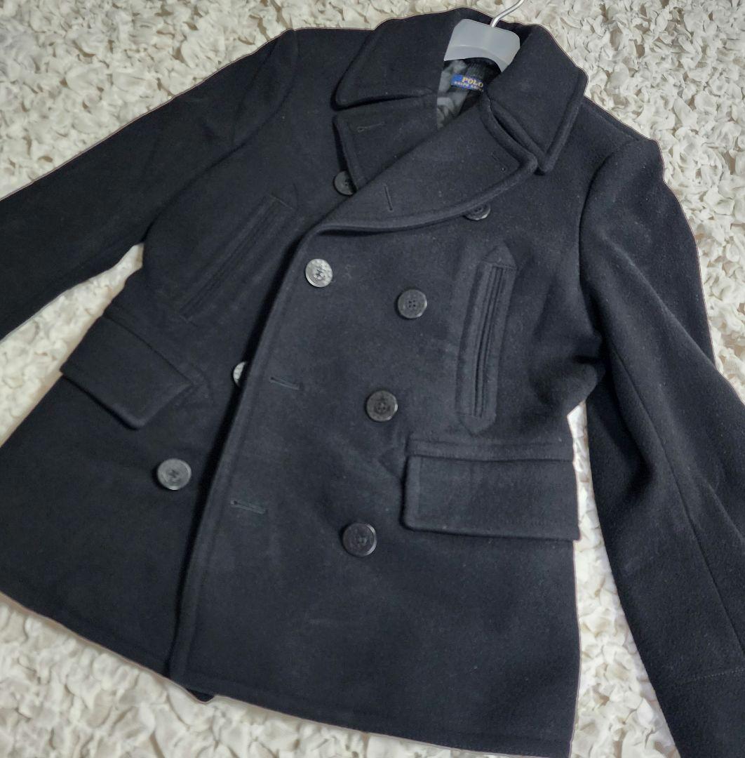 凝り性ポロラルフローレン 現行 肉厚 ウールブレンド メルトン ピーコート