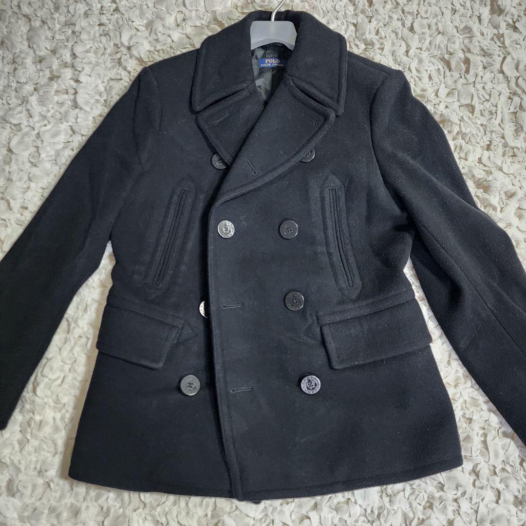 凝り性ポロラルフローレン 現行 肉厚 ウールブレンド メルトン ピーコート