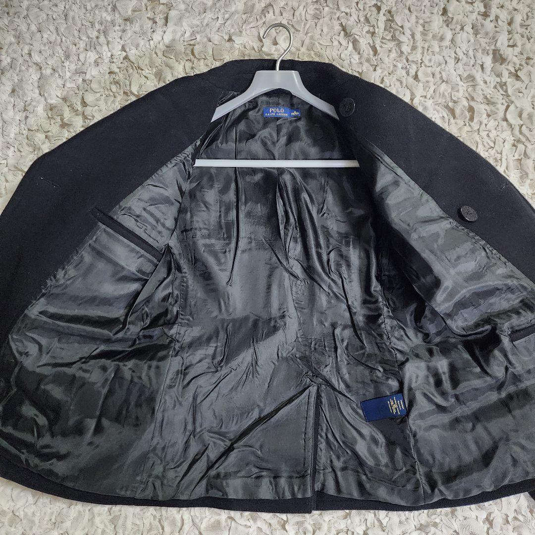 凝り性ポロラルフローレン 現行 肉厚 ウールブレンド メルトン ピーコート