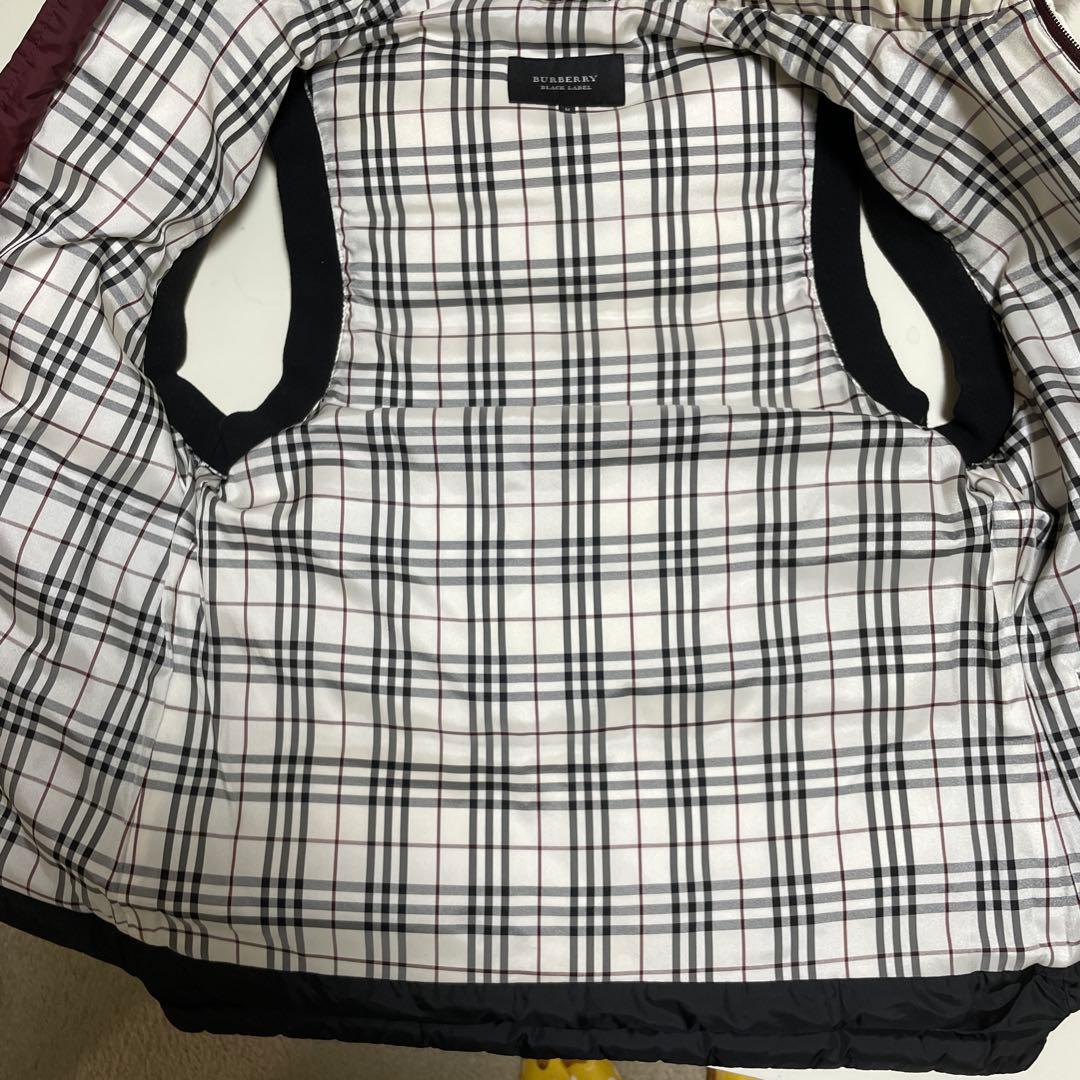 美品 バーバリーブラックレーベル BIGホース刺繍 ノバチェック ダウンベスト