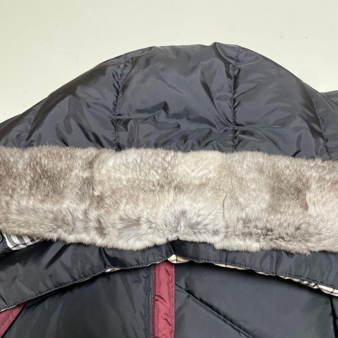 美品 バーバリーブラックレーベル BIGホース刺繍 ノバチェック ダウンベスト