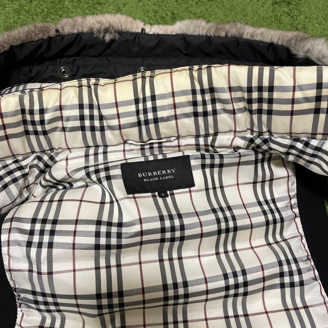 美品 バーバリーブラックレーベル BIGホース刺繍 ノバチェック ダウンベスト