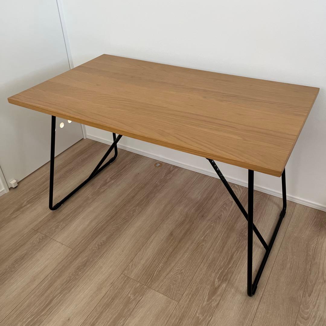 無印良品 木製折りたたみテーブル オーク材突板　幅１２０ｃｍ