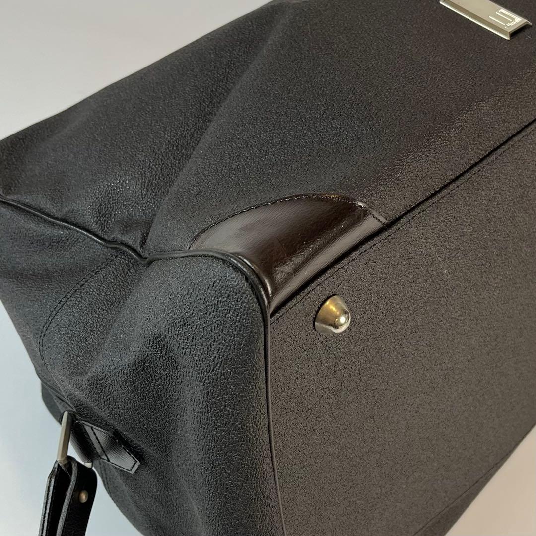 dunhill 2wayボストンバッグ　レザー　PVC チャコールグレー