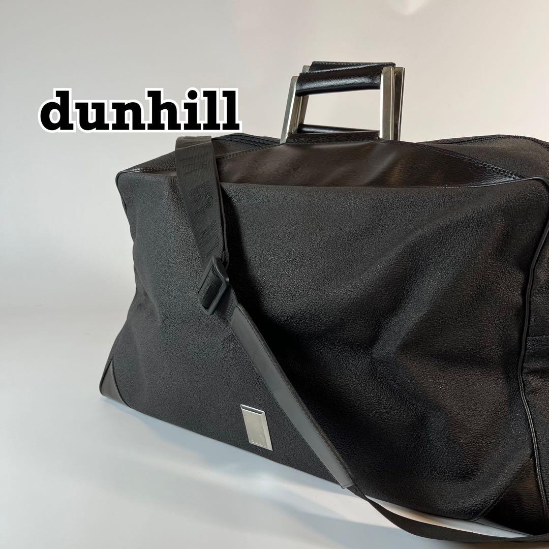 dunhill 2wayボストンバッグ　レザー　PVC チャコールグレー