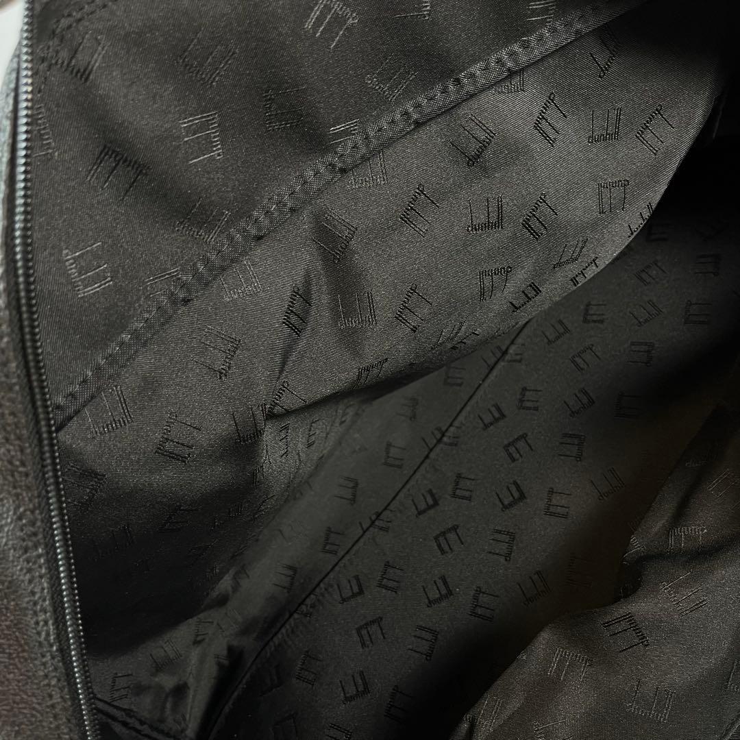 dunhill 2wayボストンバッグ　レザー　PVC チャコールグレー
