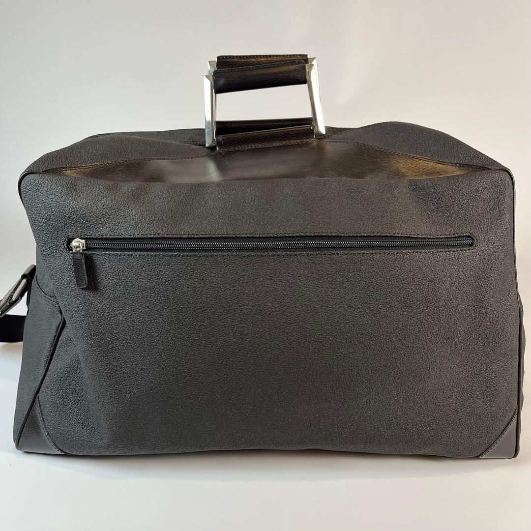 dunhill 2wayボストンバッグ　レザー　PVC チャコールグレー