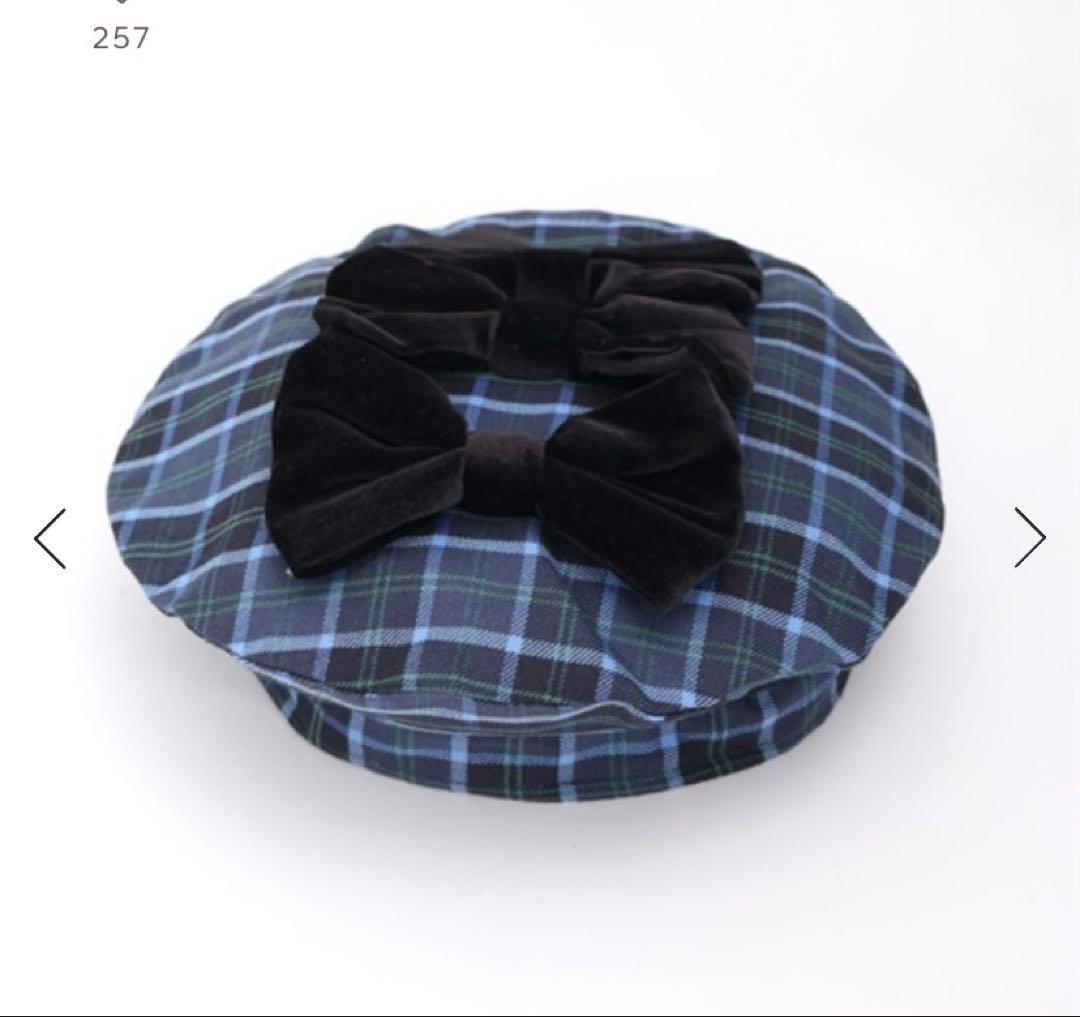 axes femme kawaii タータンチェックベレー帽 ブルー 新品未使用