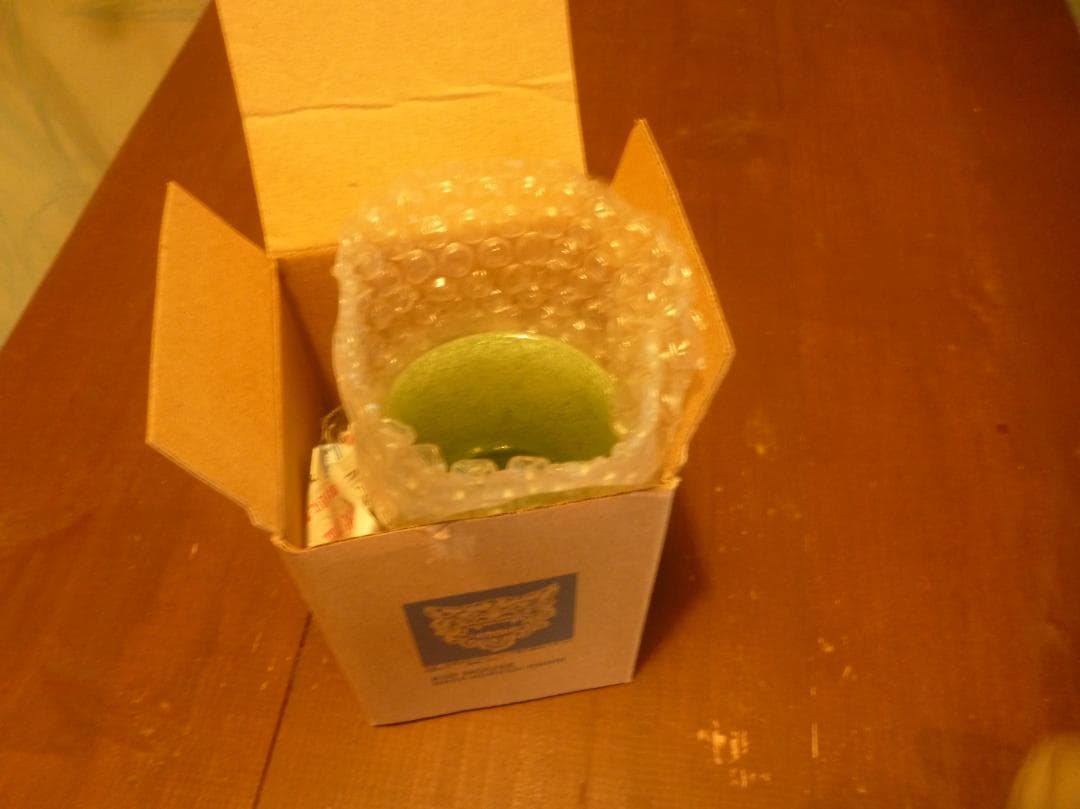 稲嶺盛吉、土紋シリーズ二色泡彩流グラス2個セット