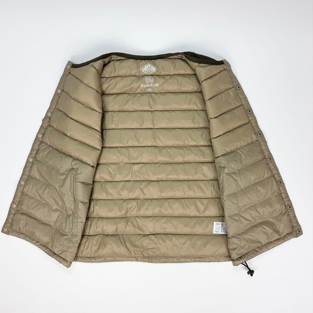美品✨DANTON ダウンキルティングベスト　インナーダウン　 オリーブ　36