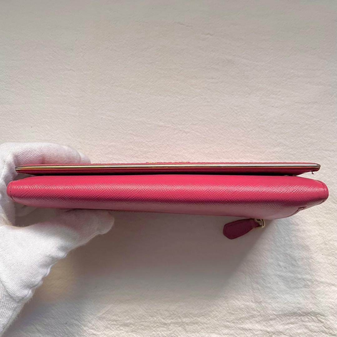 プラダ　PRADA サフィアーノ　2つ折り　長財布　ゴールドフラップ1204-⑤