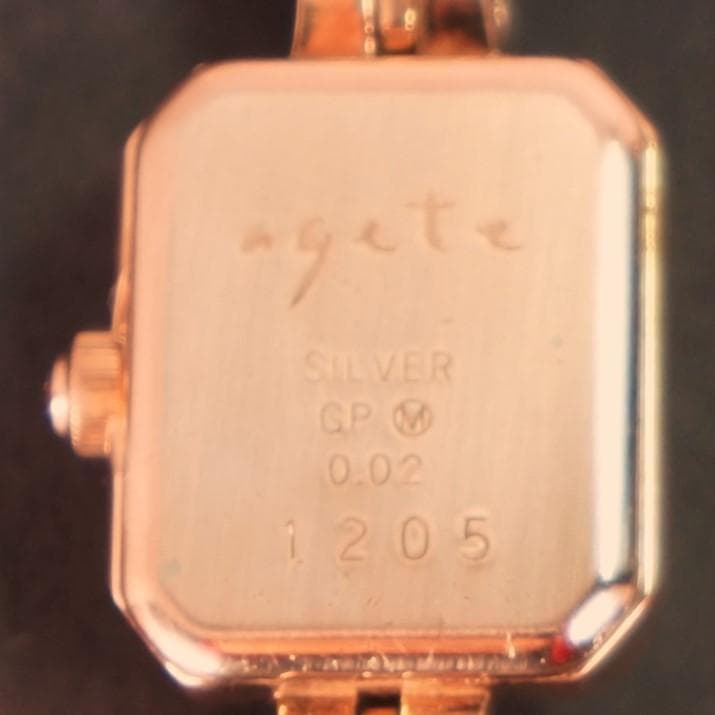【稼働美品】agete ピンクゴールド　2Pダイヤ silver刻印
