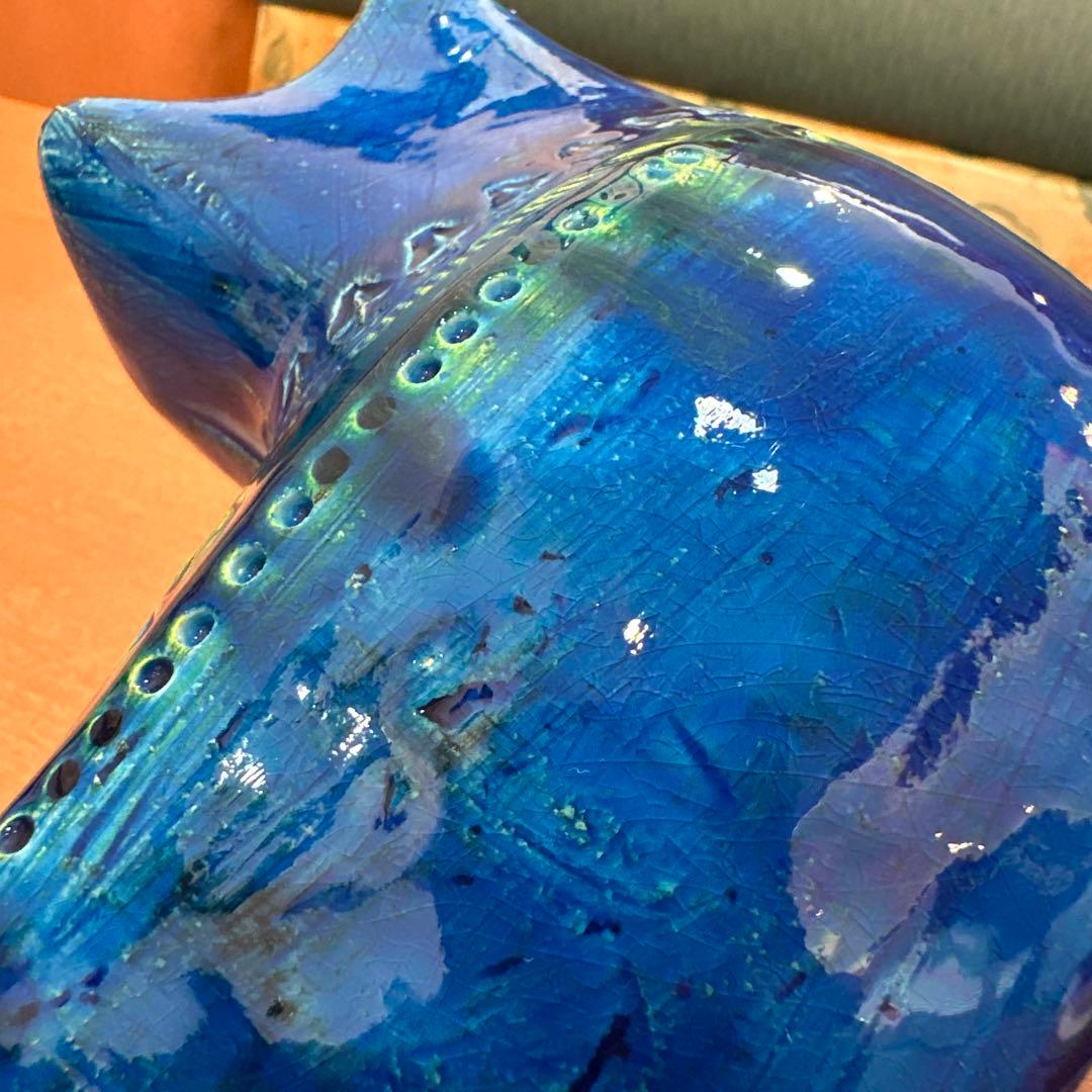 Italy Bitossi社 Flavia リミニブルー フウロウオブジェ 美品