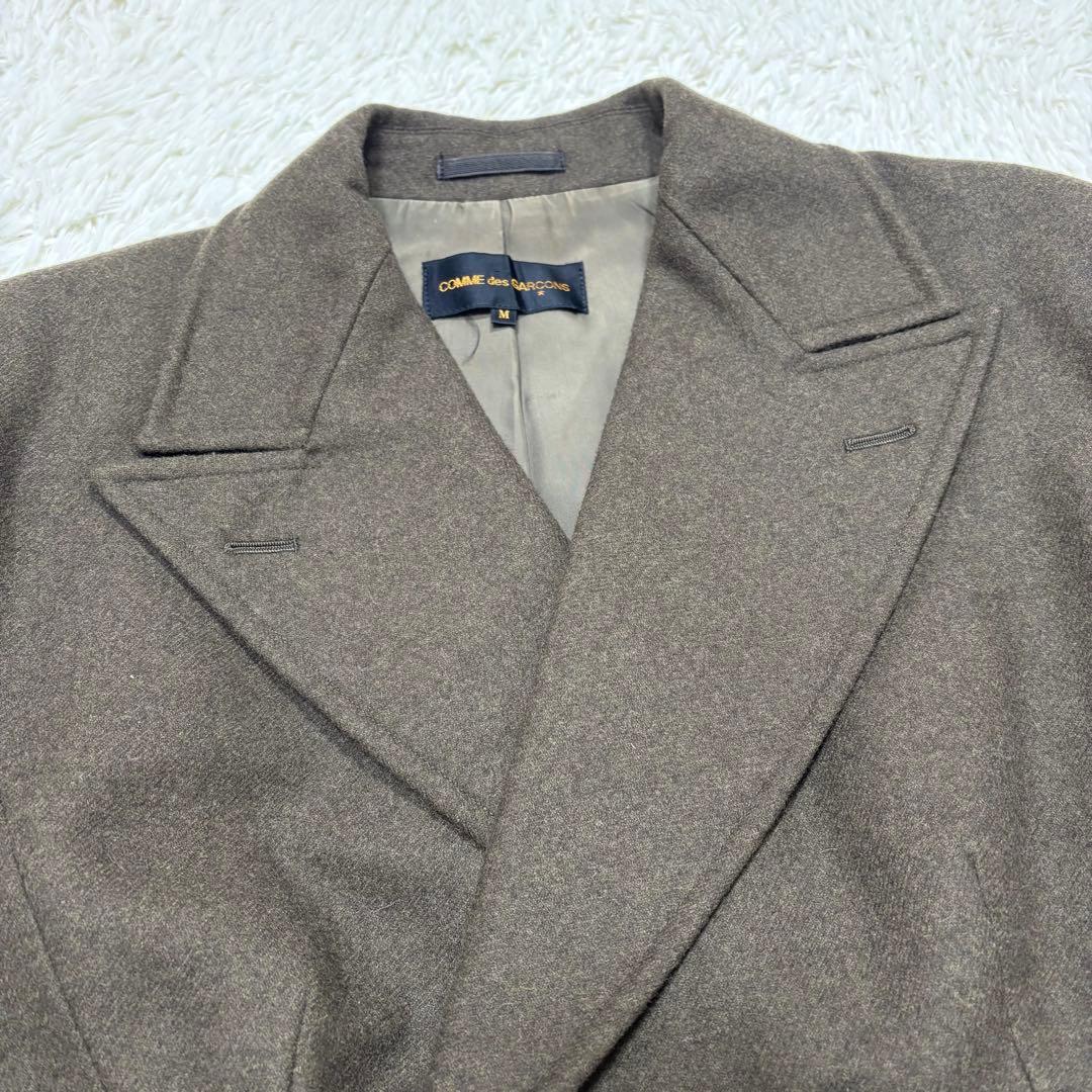 コムデギャルソン　短丈　テーラードジャケット　ダブル　カーキ　M 日本製