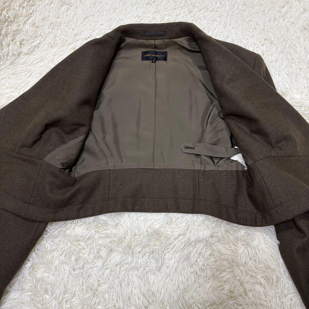 コムデギャルソン　短丈　テーラードジャケット　ダブル　カーキ　M 日本製