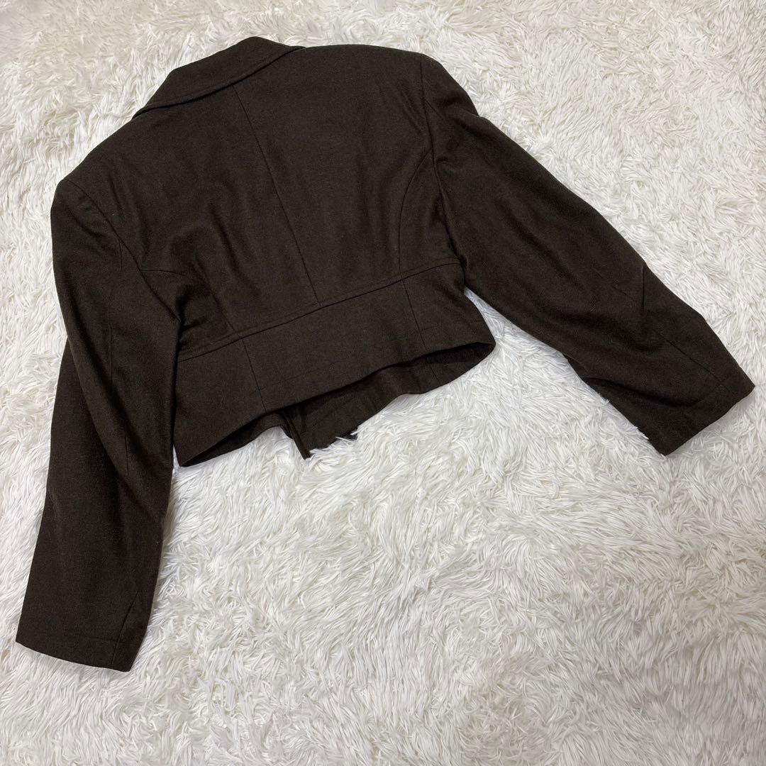 コムデギャルソン　短丈　テーラードジャケット　ダブル　カーキ　M 日本製